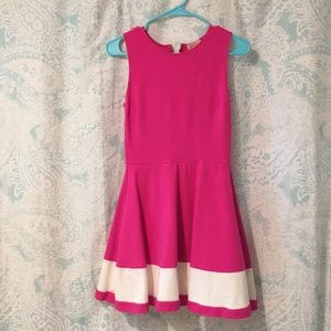 pretty pink and white dress